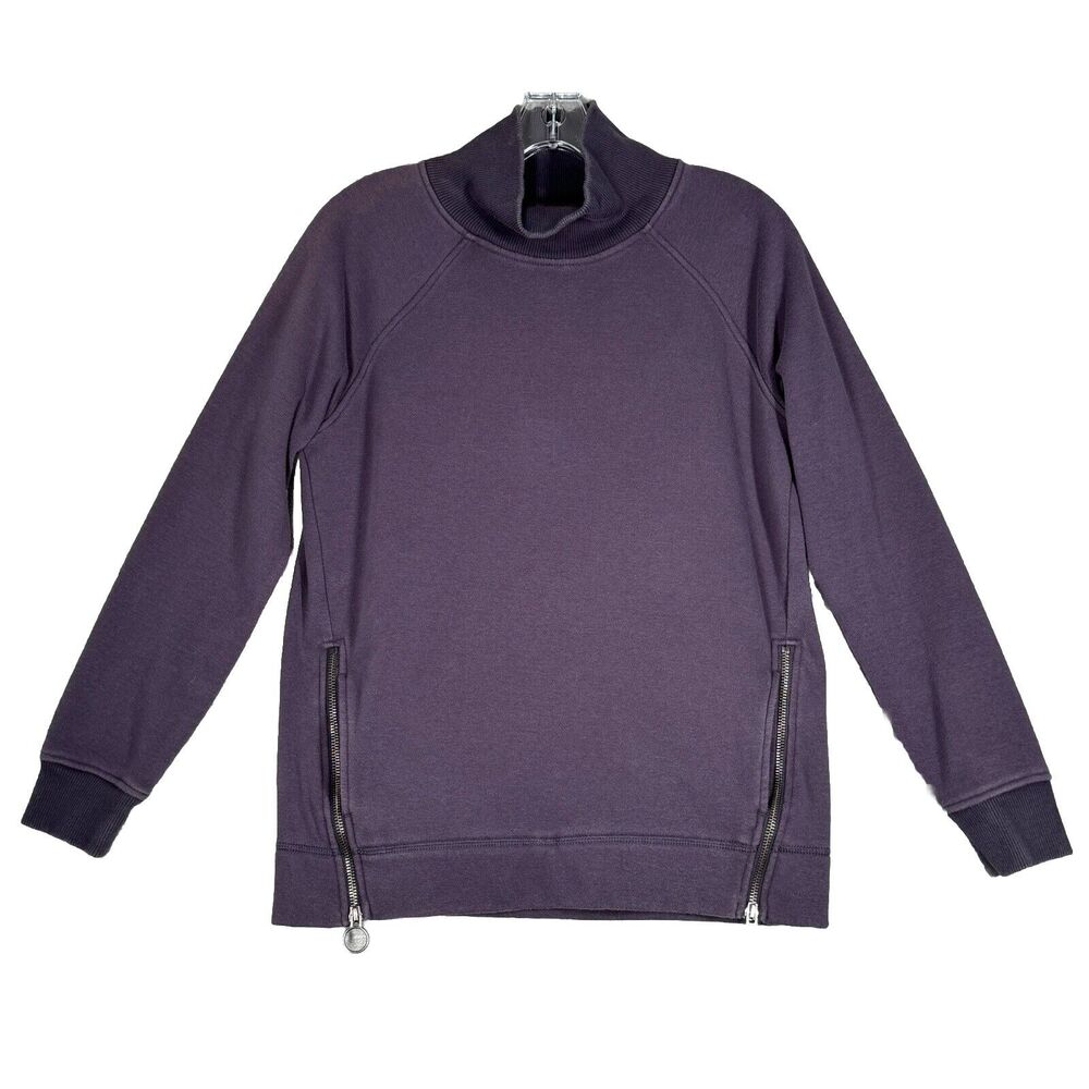 Athleta Shirt Womens XS Purple Cozy Karma Side Zip Sweatshirt Casual Athleisure